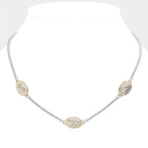 NWT MX Signature Gold Plated choker with CZ pendants